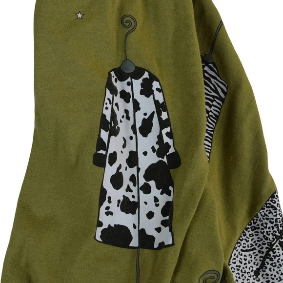 *Flaw* Superline USA Maxi Dress Fashion Mannequins Block Print Asparagus Green L - Picture 9 of 14